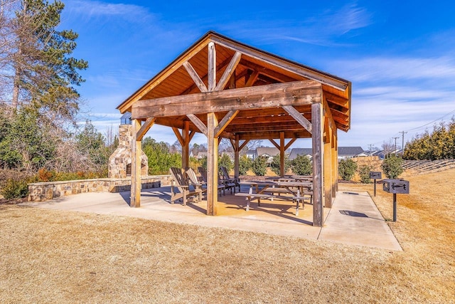 view of home's community with a patio area and a gazebo