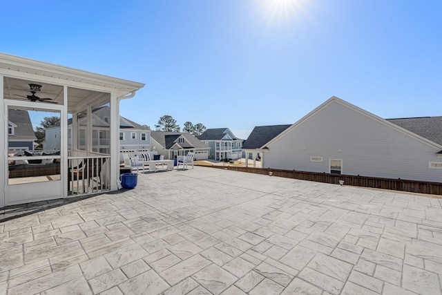 view of patio with a residential view