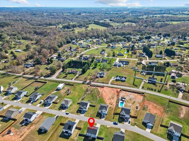 drone / aerial view with a residential view