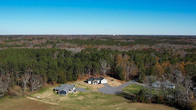 aerial view with a forest view