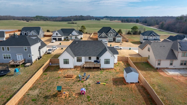 bird's eye view with a residential view