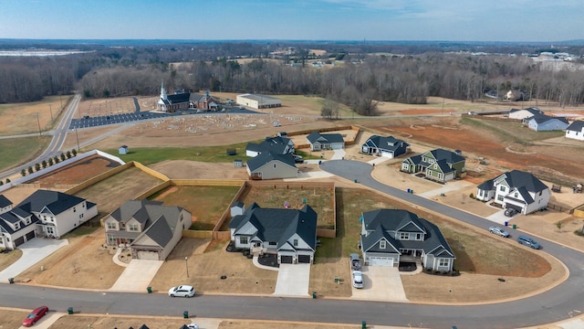 drone / aerial view with a residential view