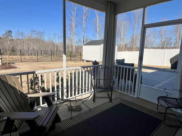 view of sunroom