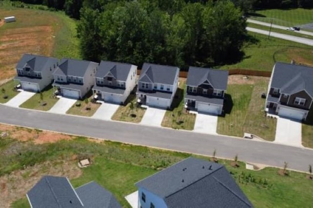 bird's eye view with a residential view