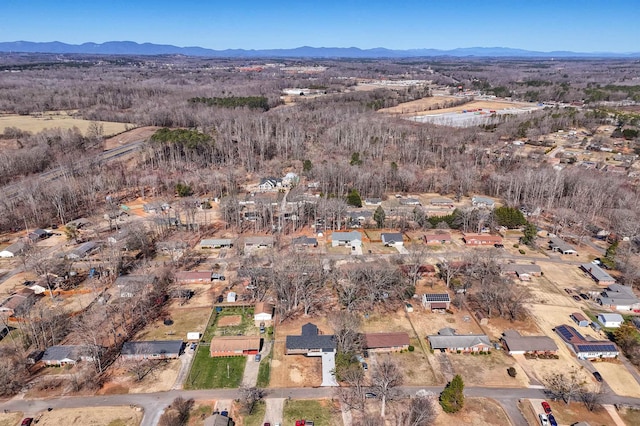 bird's eye view featuring a mountain view