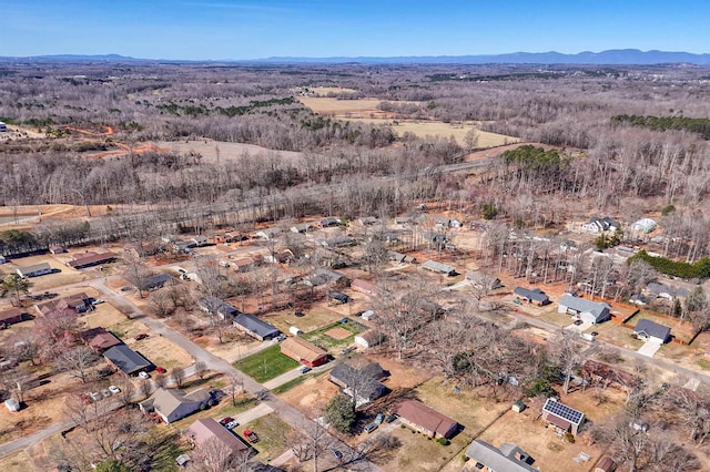 drone / aerial view with a mountain view