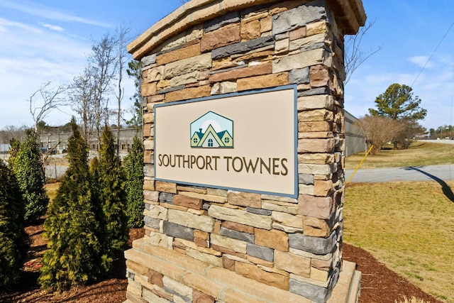 view of community sign