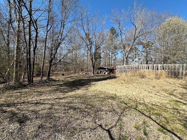 view of yard with fence