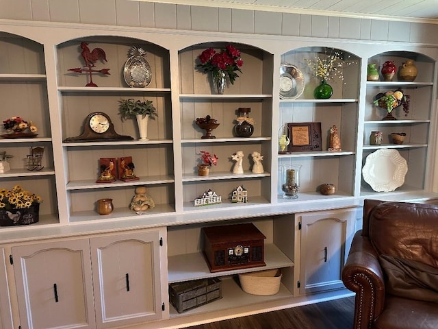 interior details featuring built in shelves