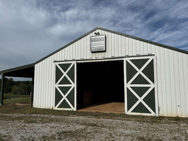 view of pole building