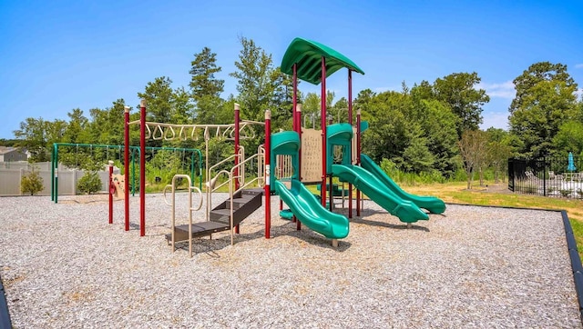 communal playground with fence