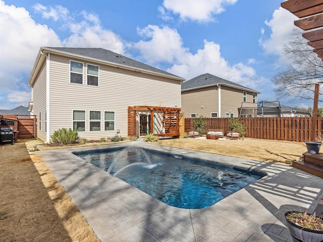 view of pool featuring a patio area and a fenced backyard