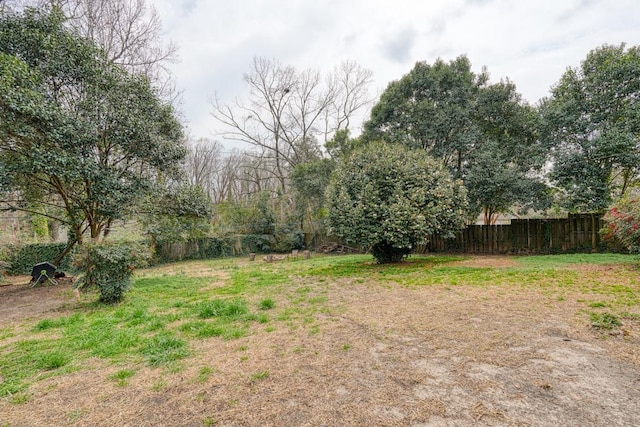 view of yard featuring fence