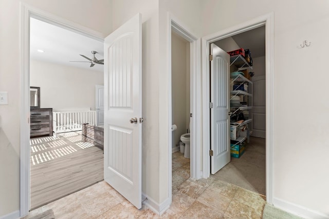 hallway with baseboards