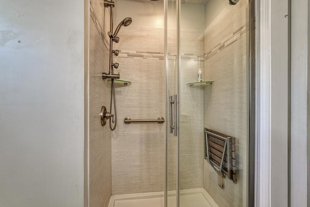 full bathroom with a shower stall