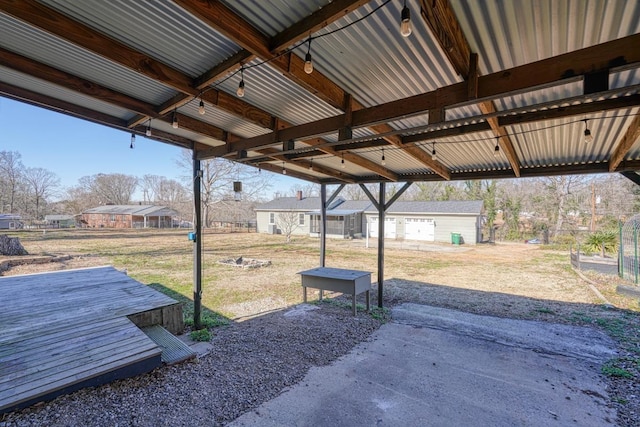 view of patio / terrace featuring an outdoor structure