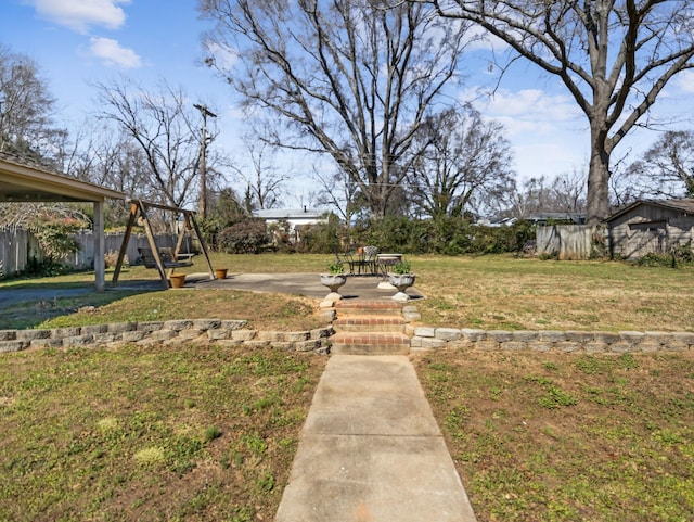 view of yard featuring fence