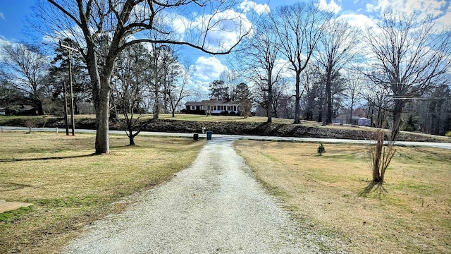 view of road featuring driveway