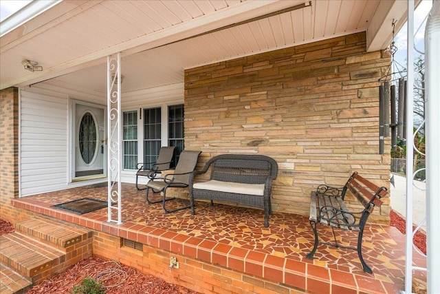 view of patio / terrace featuring covered porch