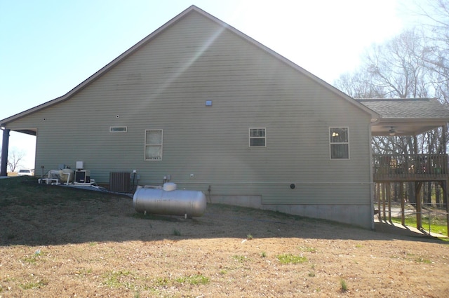 view of property exterior featuring central air condition unit