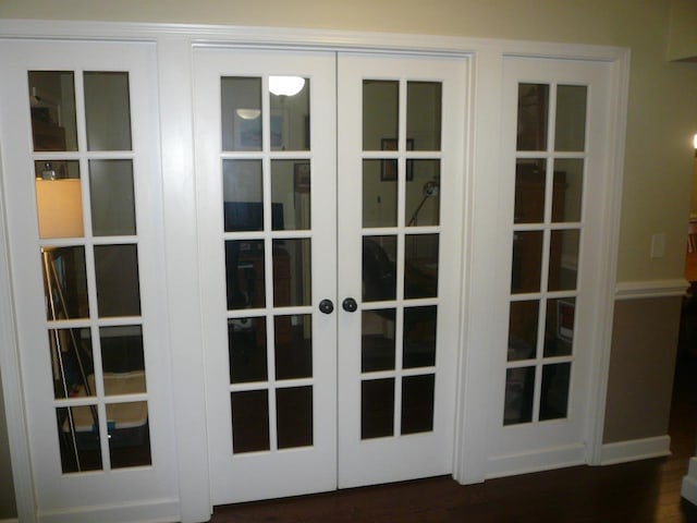 doorway to outside with french doors