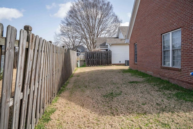 view of yard with fence