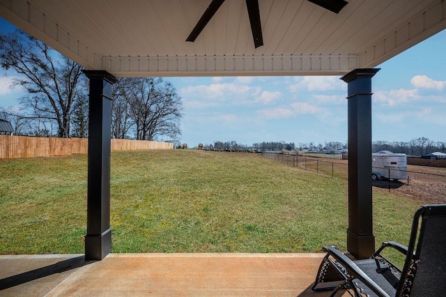 view of yard with fence