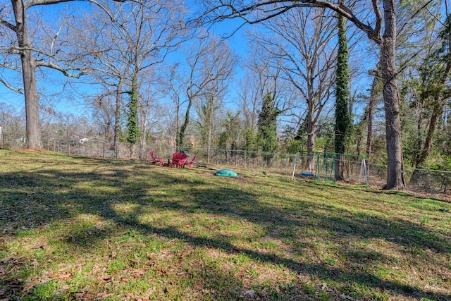 view of yard with fence