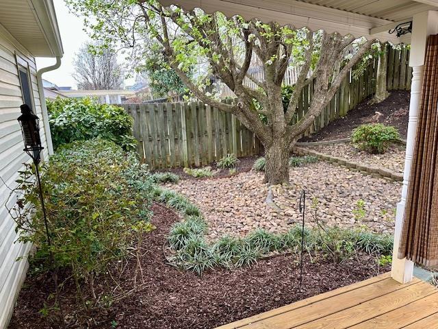 view of yard with fence