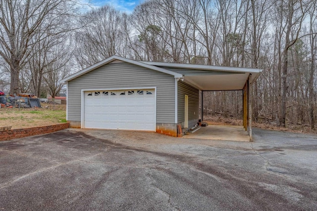 garage with driveway