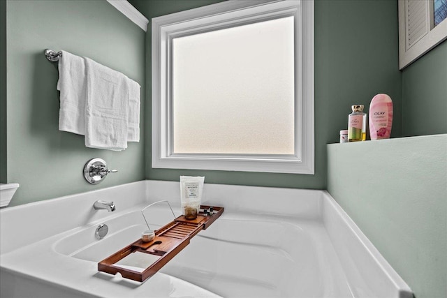 full bathroom featuring a garden tub