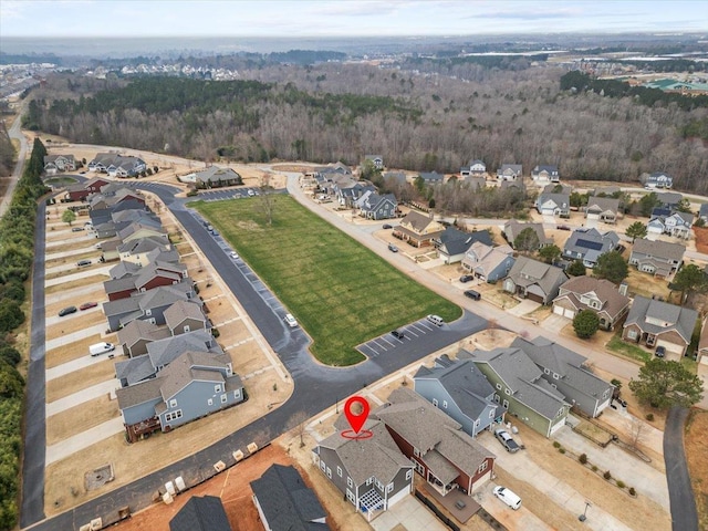 bird's eye view featuring a residential view