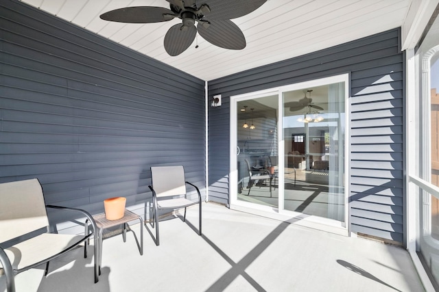 view of patio with a ceiling fan