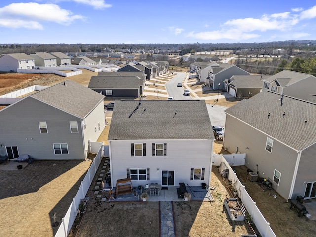 bird's eye view with a residential view