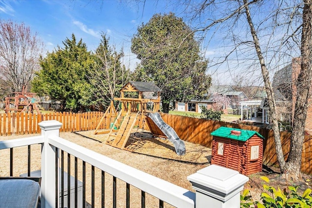 view of play area with fence private yard