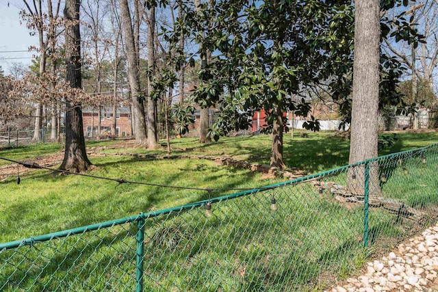 view of yard featuring fence private yard