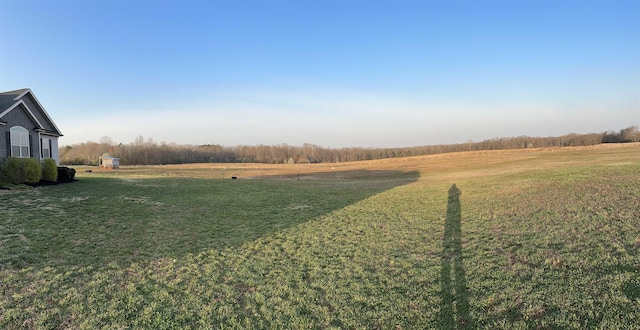 view of yard featuring a rural view