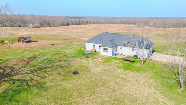 bird's eye view with a rural view