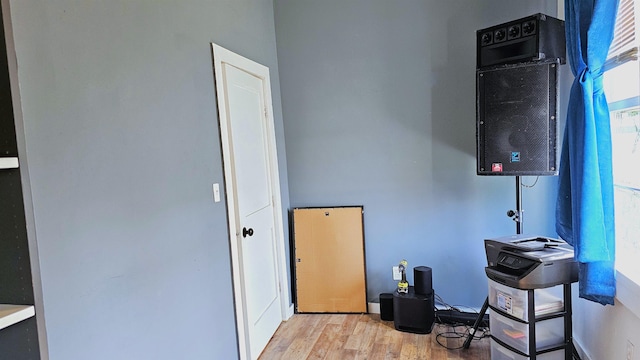 interior space with wood finished floors