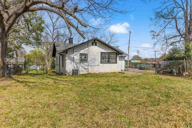121 Holland, Gaffney, SC 29341 - view of side of property with a gate, fence, a yard, and a chimney