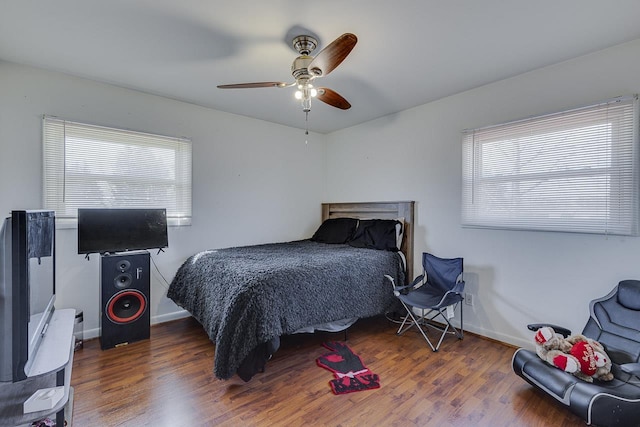 129 Canty, Gaffney, SC 29341 - bedroom with baseboards, wood finished floors, and ceiling fan
