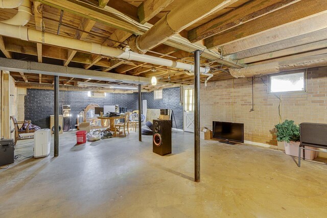 129 Canty, Gaffney, SC 29341 - basement featuring brick wall