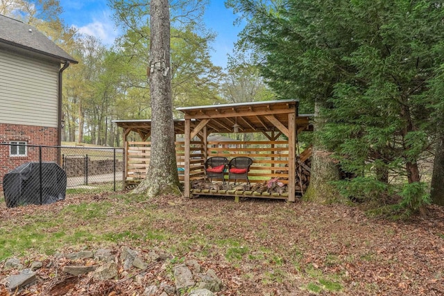 view of yard with fence