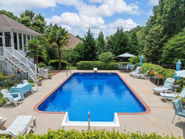 394 Old S, Duncan, SC 29334 - view of swimming pool featuring a patio and stairs