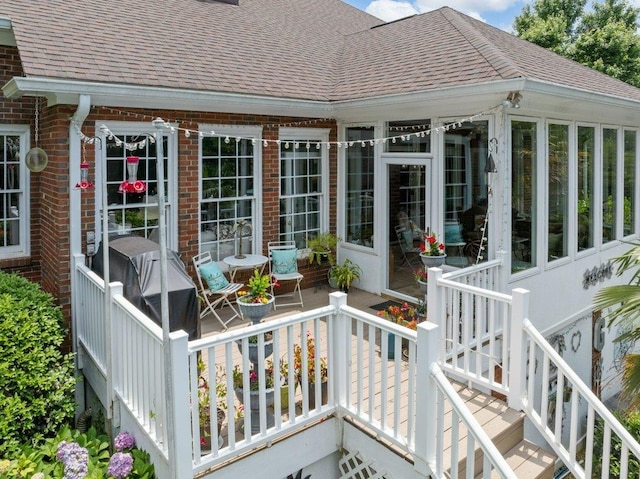 394 Old S, Duncan, SC 29334 - deck featuring a sunroom