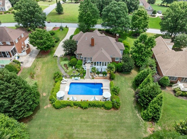 394 Old S, Duncan, SC 29334 - aerial view of property and surrounding area featuring a pool