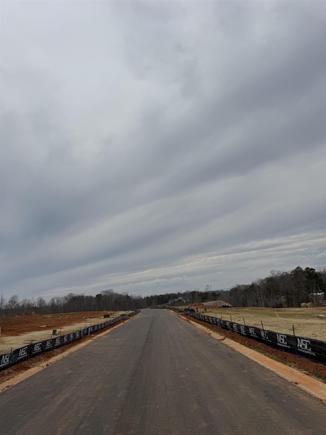 view of road with a rural view
