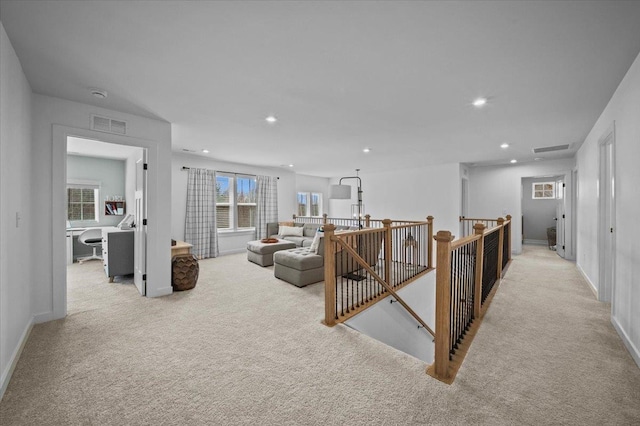 2046 Bluet, Woodruff, SC 29388 - living area with recessed lighting, visible vents, and carpet floors