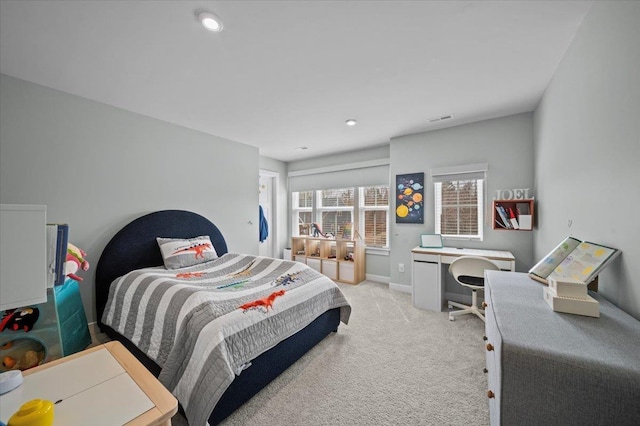 2046 Bluet, Woodruff, SC 29388 - bedroom with recessed lighting, visible vents, light colored carpet, and baseboards