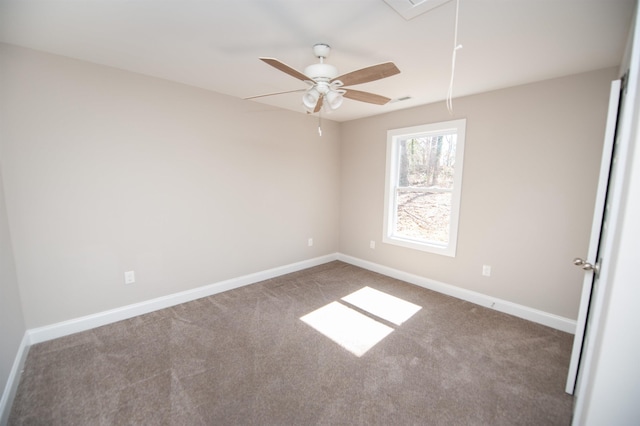 100 Winterhaven, Spartanburg, SC 29301 - carpeted empty room featuring attic access, baseboards, and a ceiling fan